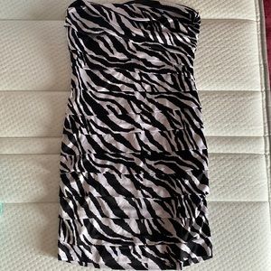 Strapless Animal Print Dress